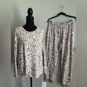 Pink Laundry Pajama Set - Pink and Gray Leopard